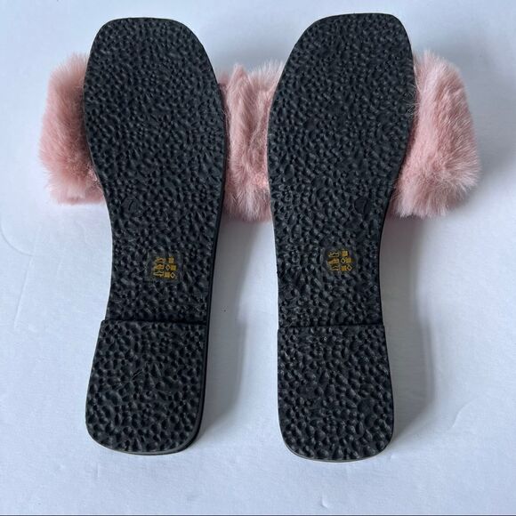 Chinese Laundry Madonna Pink Faux Fur Slide Sandal Size 7 - Picture 5 of 6